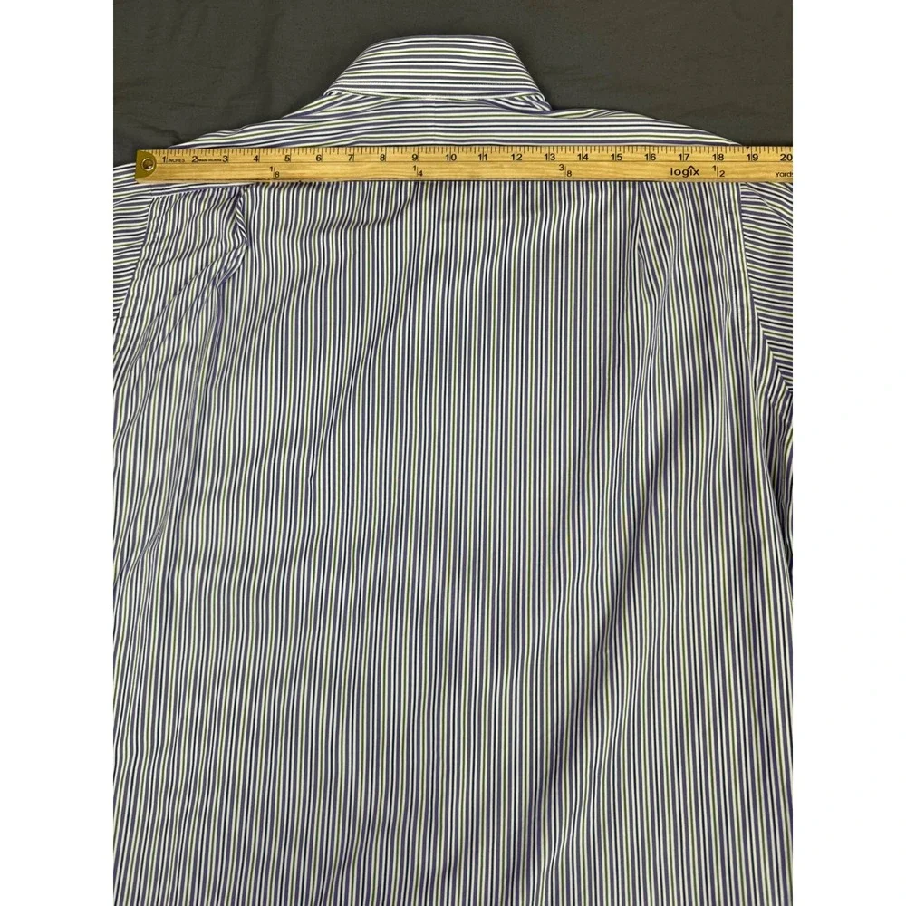 Polo Ralph Lauren Regent Classic Fit Mens 16 34/35 Purple Green Striped Shirt